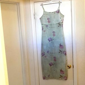 American Girl Mint Green Floral Slip Dress with Purple Flowers